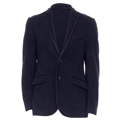 Men's Etro New Jersey navy cotton paisley lined blazer