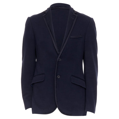 Men's Etro New Jersey navy cotton paisley lined blazer