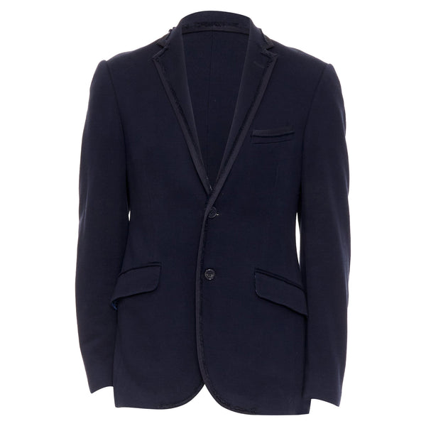 Men's Etro New Jersey navy cotton paisley lined blazer