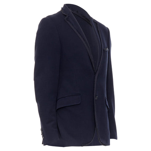 Men's Etro New Jersey navy cotton paisley lined blazer