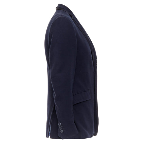 Men's Etro New Jersey navy cotton paisley lined blazer