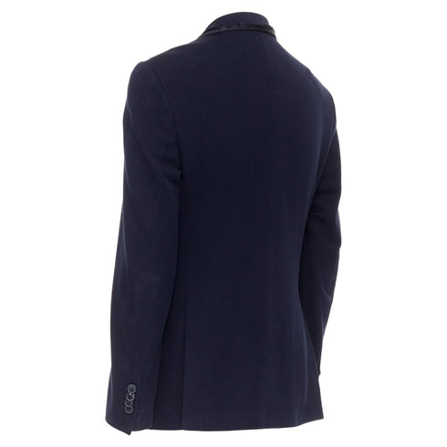 Men's Etro New Jersey navy cotton paisley lined blazer