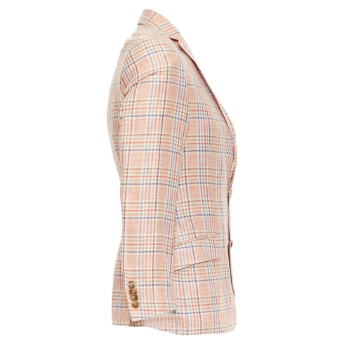 Men's Etro Superleggera pink blue checkered linen cotton blazer