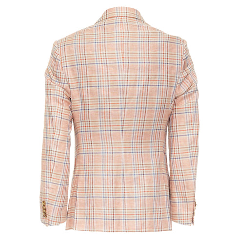 Men's Etro Superleggera pink blue checkered linen cotton blazer
