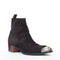 Men's Giuseppe Zanotti Sheldon black suede metal toe block heel boots