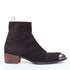 Men's Giuseppe Zanotti Sheldon black suede metal toe block heel boots
