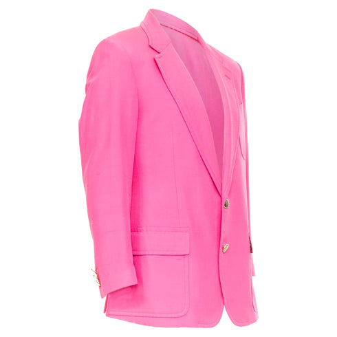Men's Etro silk magenta pink pocket flap single breasted blazer