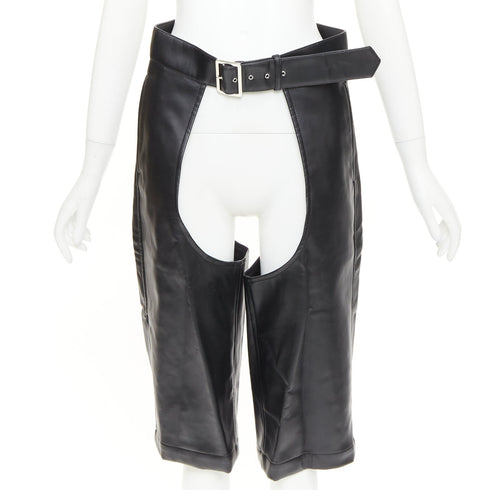 Men's Comme des Garcons leather cutout chaps shorts