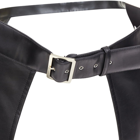 Men's Comme des Garcons leather cutout chaps shorts