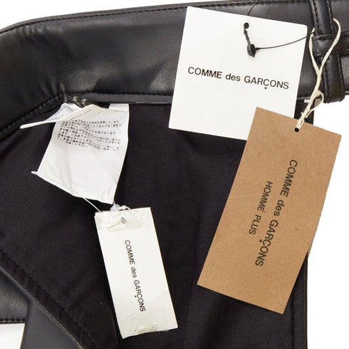 Men's Comme des Garcons leather cutout chaps shorts