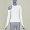 Women's Helmut Lang cutout asymmetrical ribbed cotton knit top