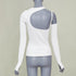 Women's Helmut Lang cutout asymmetrical ribbed cotton knit top