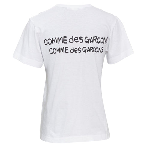 Women's Comme des Garcons blue yellow graphic jersey tshirt