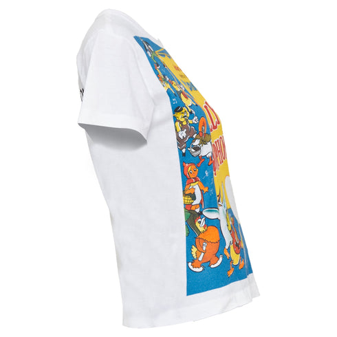 Women's Comme des Garcons blue yellow graphic jersey tshirt
