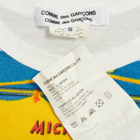Women's Comme des Garcons blue yellow graphic jersey tshirt