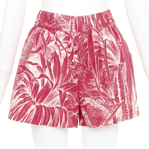 Women's Red Valentino Tropical Parrot high waist printed shorts