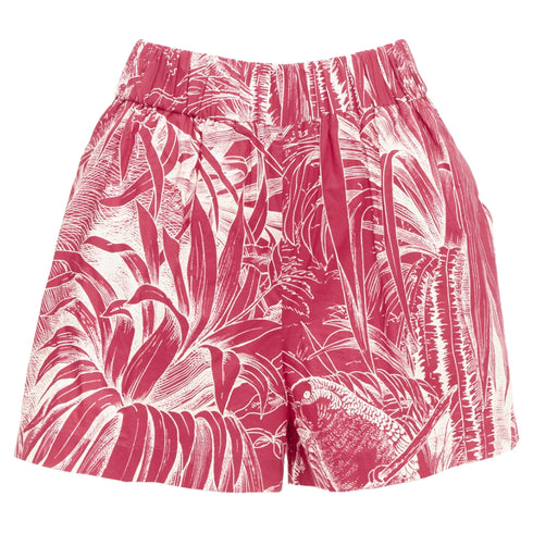Women's Red Valentino Tropical Parrot high waist printed shorts
