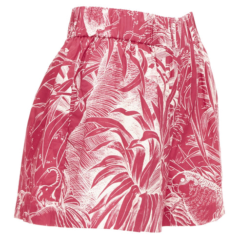 Women's Red Valentino Tropical Parrot high waist printed shorts