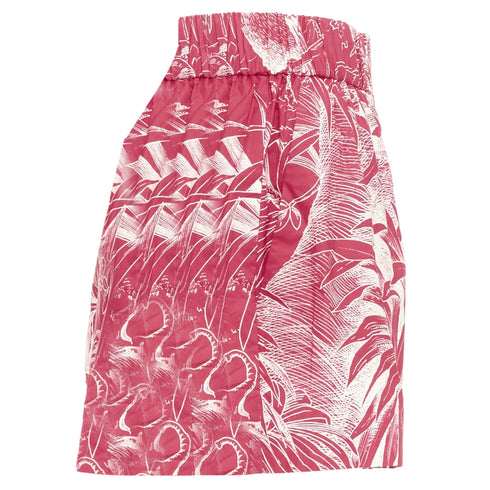 Women's Red Valentino Tropical Parrot high waist printed shorts