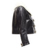 Women's Dsquared2 asymmetric fur collar jewel button leather jacket