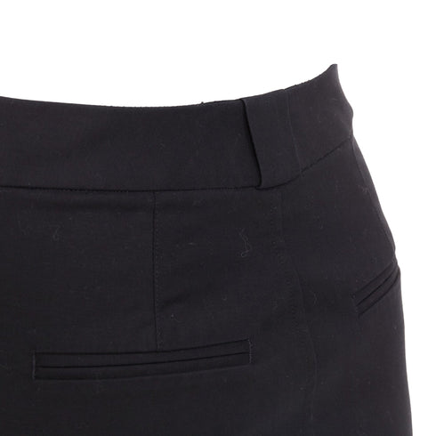Women's Helmut Lang black woven cotton front welt pocket mini skirt