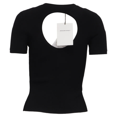 Women's Alexander Wang Cutout Knitted Top in Black Viscose