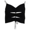 Women's Alexander Wang Cutout Ruched Cropped Top in Black Viscose