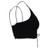 Women's Alexander Wang Cutout Ruched Cropped Top in Black Viscose