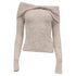 Women's Reformation Florie Twisted Off-Shoulder Sweater in Beige Alpaca Wool