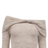 Women's Reformation Florie Twisted Off-Shoulder Sweater in Beige Alpaca Wool