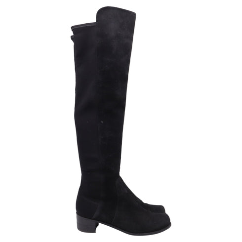 Women's Stuart Weitzman Reserve Ove-The-Knee Boots in Black Suede