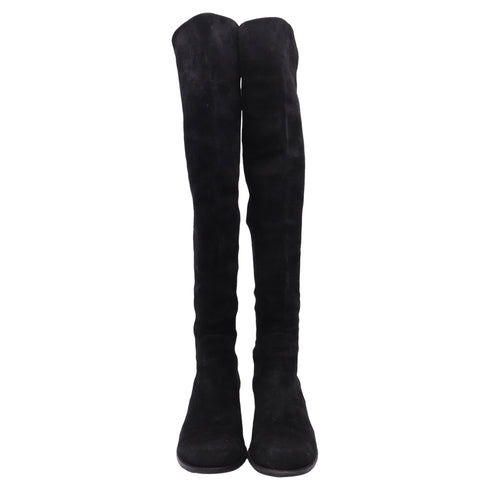 Women's Stuart Weitzman Reserve Ove-The-Knee Boots in Black Suede