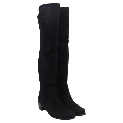 Women's Stuart Weitzman Reserve Ove-The-Knee Boots in Black Suede