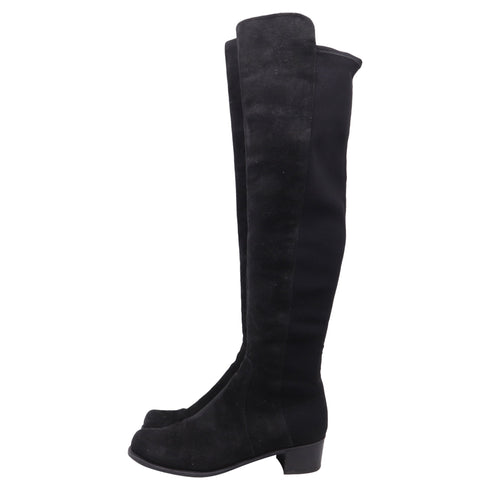 Women's Stuart Weitzman Reserve Ove-The-Knee Boots in Black Suede