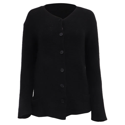 Women's Armani Knit Cardigan in Black Wool