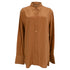 Women's Joseph Longsleeve Button Up Shirt in Brown Silk