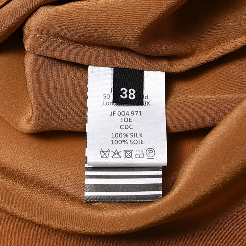Women's Joseph Longsleeve Button Up Shirt in Brown Silk
