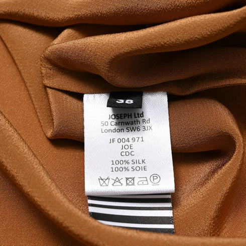 Women's Joseph Longsleeve Button Up Shirt in Brown Silk