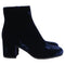 Women's Gianvito Rossi Round-Toe Ankle Boots in Navy Blue Velvet
