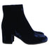Women's Gianvito Rossi Round-Toe Ankle Boots in Navy Blue Velvet