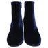 Women's Gianvito Rossi Round-Toe Ankle Boots in Navy Blue Velvet