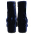 Women's Gianvito Rossi Round-Toe Ankle Boots in Navy Blue Velvet
