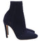 Women's Gianvito Rossi Vires Stretch-Knit Ankle Boots in Navy Blue Polyester