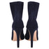 Women's Gianvito Rossi Vires Stretch-Knit Ankle Boots in Navy Blue Polyester