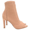 Women's Gianvito Rossi Vires Open-Toe Stretch-Knit Ankle Boots in Nude Polyester