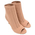 Women's Gianvito Rossi Vires Open-Toe Stretch-Knit Ankle Boots in Nude Polyester