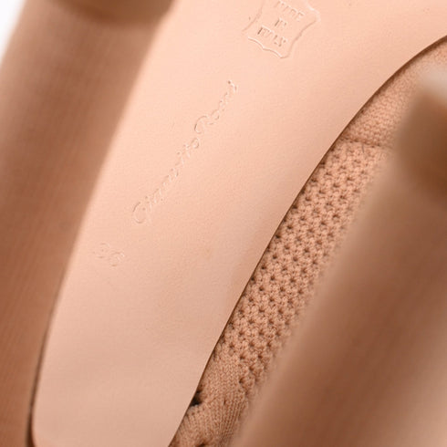 Women's Gianvito Rossi Vires Open-Toe Stretch-Knit Ankle Boots in Nude Polyester