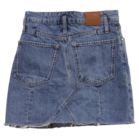 Women's Anine Bing Connie Mini Denim Skirt in Blue Cotton