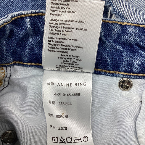Women's Anine Bing Connie Mini Denim Skirt in Blue Cotton