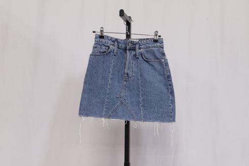 Women's Anine Bing Connie Mini Denim Skirt in Blue Cotton